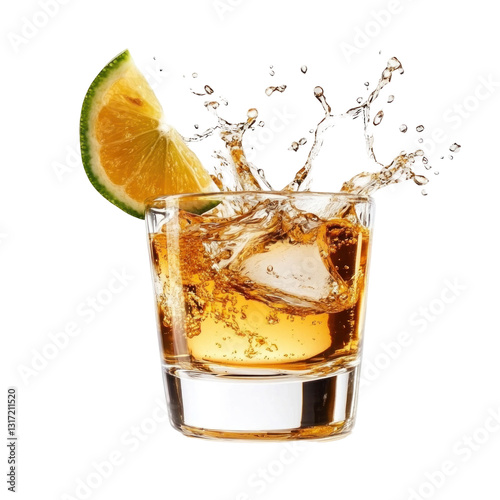 glass of cola with ice photo