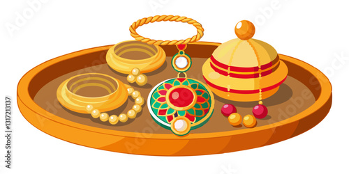 rakhi bracelet plate, decorative plate rakhi, raksha bandhan vector, festive rakhi thali, traditional rakhi design, rakhi celebration vector, Indian festival rakhi, rakhi thali illustration, decorativ