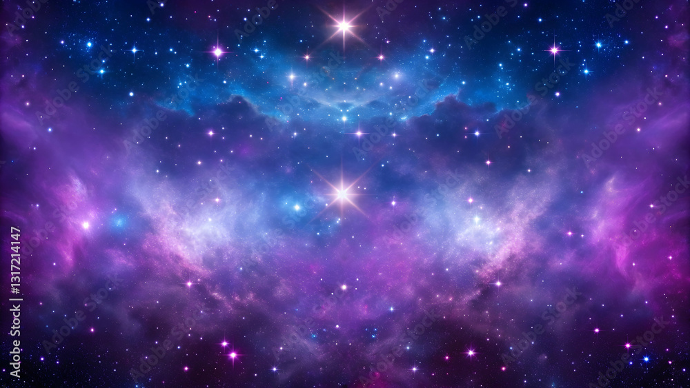 Naklejka premium Cosmic nebula, stars, galaxy, space background