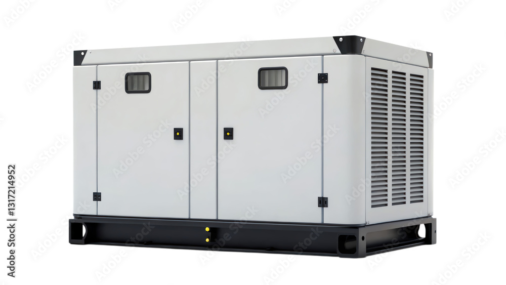 Industrial generator with dual doors and ventilation