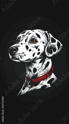 Dalmatian Dog Vector Logo Illustration for T-Shirt Design in Minimalist SVG Style