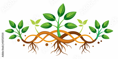 Vector illustration of an abstract background with vegetables, plant, leaf, nature, tree, vector, spring, eco, leaves, illustration, branch, growth, design, environment, ecology, flower, icon, life, g