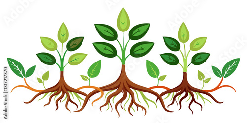 Vector illustration of an abstract background with vegetables, plant, leaf, nature, tree, vector, spring, eco, leaves, illustration, branch, growth, design, environment, ecology, flower, icon, life, g