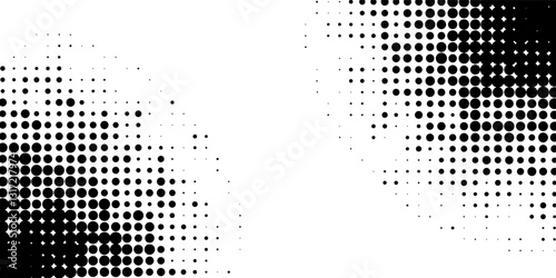 Set of black halftone dots background. dots style