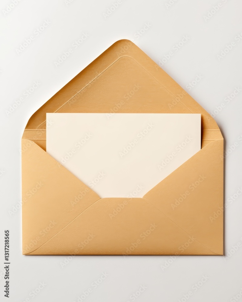 Realistic Branding Mockup Elegant envelope featuring a blank card within on a soft pastel background ideal for creative branding mockups Realistic Branding Mockup Elegant envelope featuring a blank card within on a soft pastel background ideal for creative branding mockups