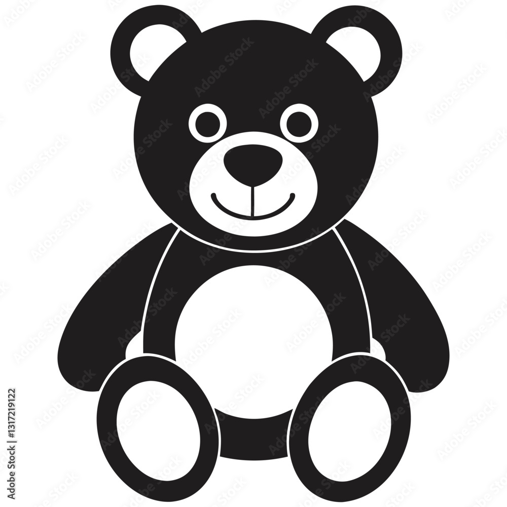 teddy bear plush toy flat icon for apps and website vector teddy bear plush toy flat icon for apps and website vector