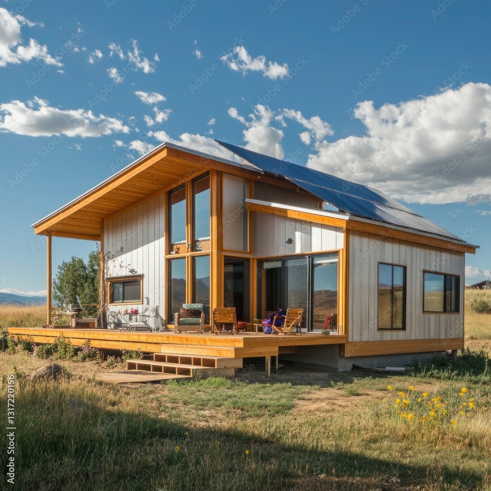 Fototapeta premium A high-rise green building with wind turbines integrated into its smart construction.
