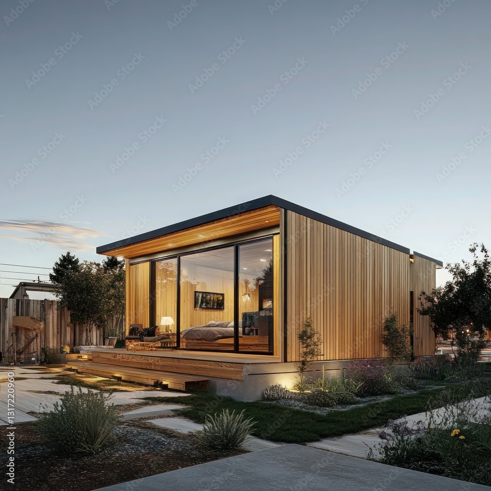 Fototapeta premium A high-rise green building with wind turbines integrated into its smart construction.