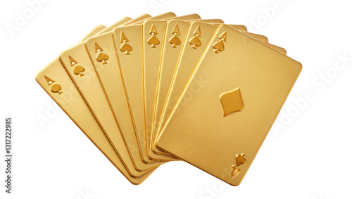 royal flush poker hand with golden playing cards, showcasing luxury and excitement