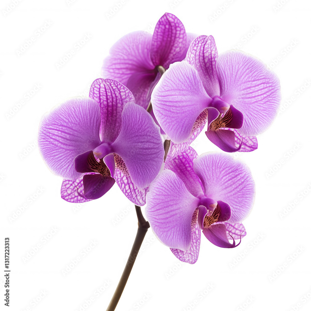 Obraz premium A close-up of vibrant purple orchids, showcasing their intricate petals and delicate structure.