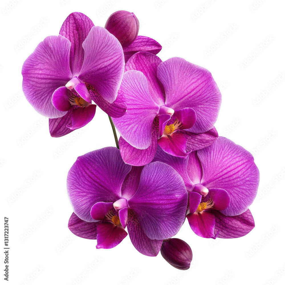 A vibrant cluster of purple orchids showcasing intricate petals and delicate structures. A vibrant cluster of purple orchids showcasing intricate petals and delicate structures.