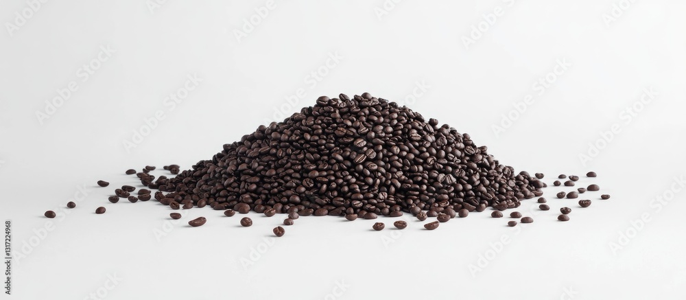 Pile of dark brown coffee beans Pile of dark brown coffee beans