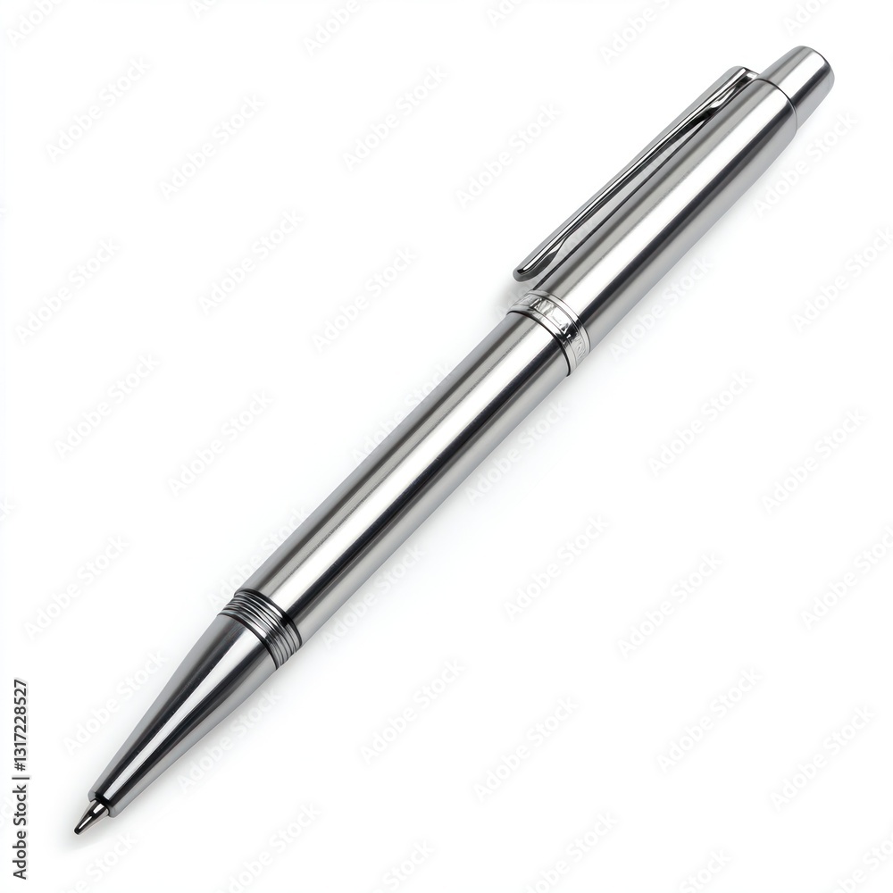 A sleek, metallic ballpoint pen, perfect for everyday use A sleek, metallic ballpoint pen, perfect for everyday use