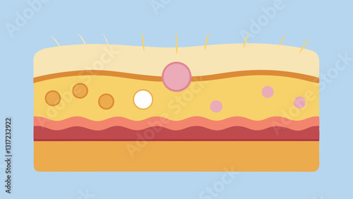 Skin Layer CrossSection A simple illustration showing a layered crosssection of the skin with the epidermis dermis and hypodermis highlighted indicating where nanoparticles are