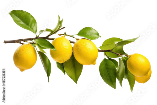 lemon tree branch with leaves