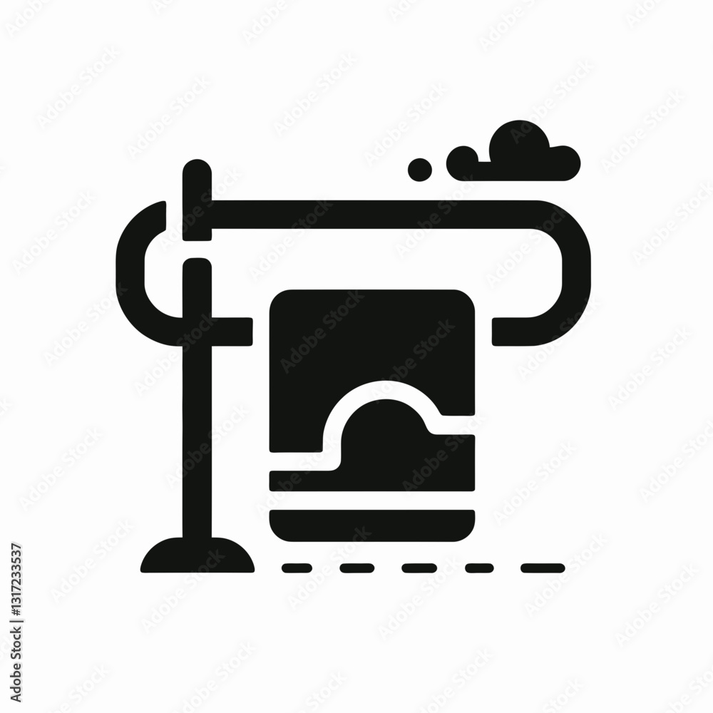 very simple flat and minimalist Towel Rack silhouette in black on a white background very simple flat and minimalist Towel Rack silhouette in black on a white background