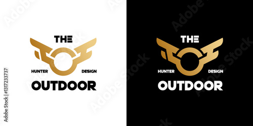 Hunting logo icon design for outdoor adventure hunt sports club brand identity, Hunter logo symbol design for podcast radio show about hunting and business identity, Vintage illustration inspiration