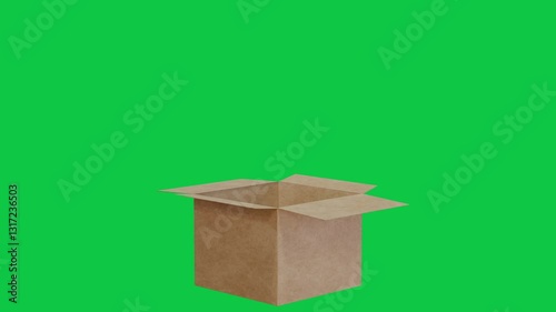 open box animation with confetti throw