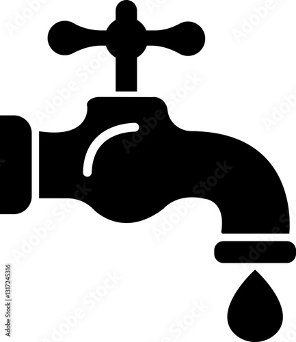 Faucet icon. Water tap. Bathroom faucet symbol flat style stock vector. Water null
