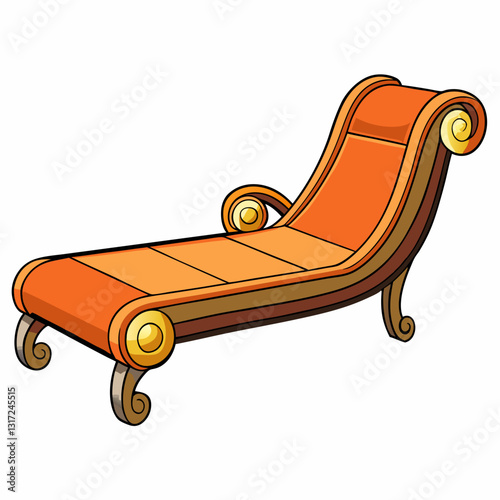 illustration of a wooden chaise lounge