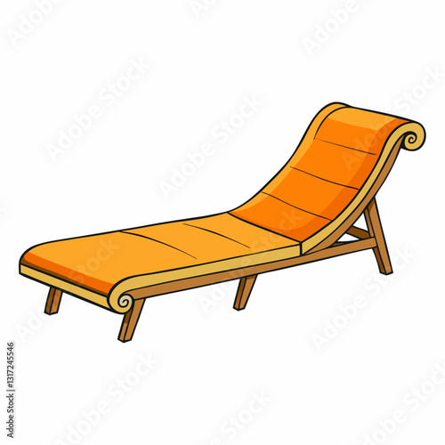 illustration of a wooden chaise lounge