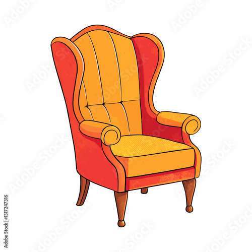 red leather armchair