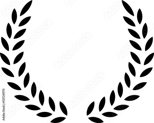 circular laurel foliate, wheat and oak wreaths depicting an award, achievement, heraldry, nobility Emblem floral Greek branch