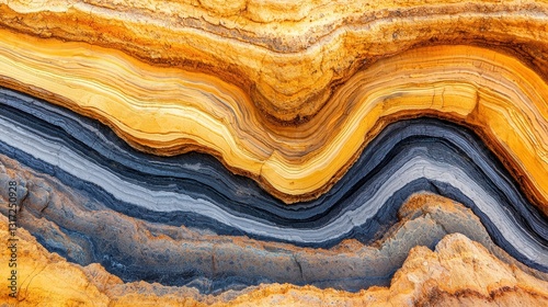 Striking Mineral Layers in Earth Tones with Wavy Texture Patterns