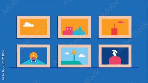 Storyboard Creation A series of framed images on a board showcasing a storyboard process with sketches morphing into vibrant images created by AI.
