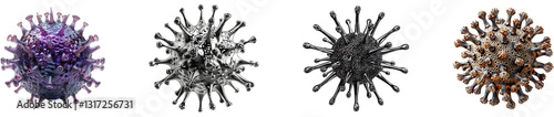Virus on transparent background collection set