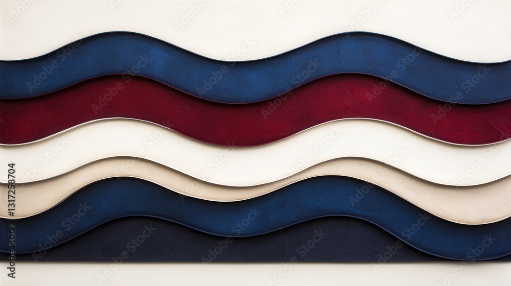 Fototapeta premium Abstract Waves in Bold Colors with Smooth Texture and Curves