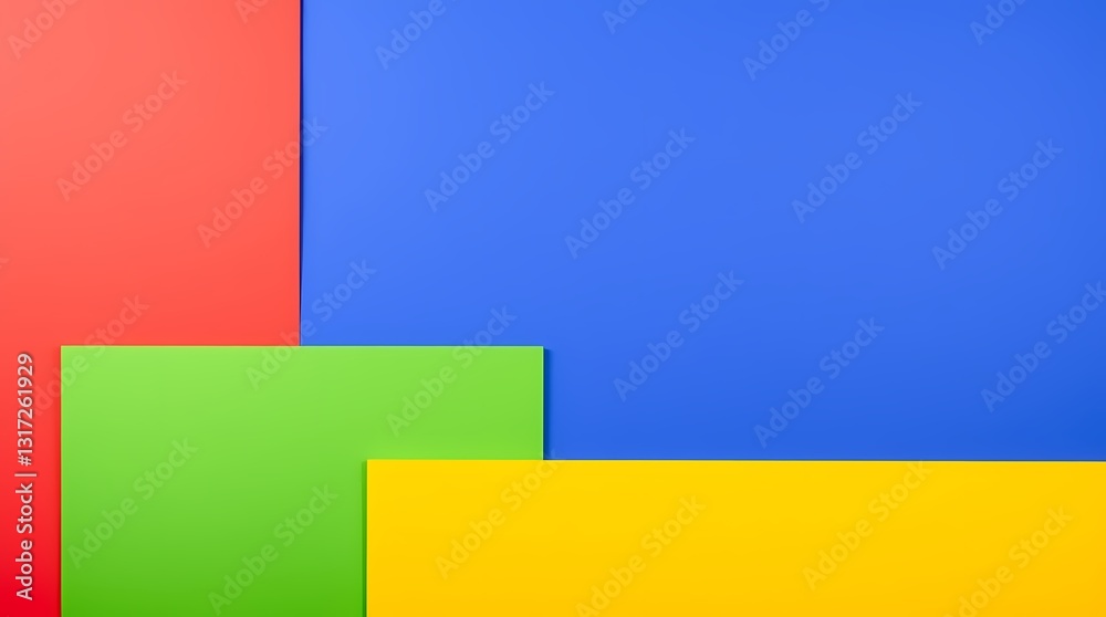 Fototapeta premium Geometric Color Blocks: A striking composition of overlapping geometric color blocks, featuring bold hues and clean lines. 