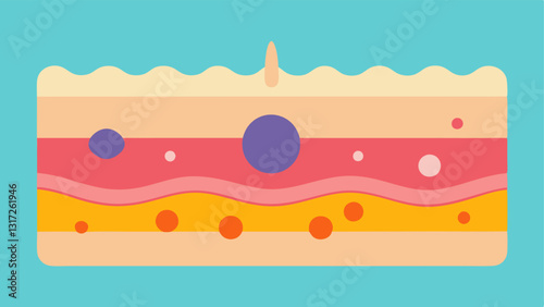 Skin Layer CrossSection A crosssectional view of skin layers highlighting acne scars. The illustration shows exosomes trating the epidermis and promoting healing beneath the