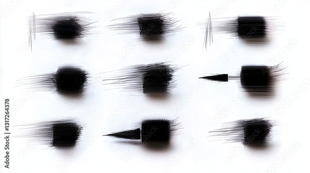 Abstract shapes, black on white Abstract shapes, black on white