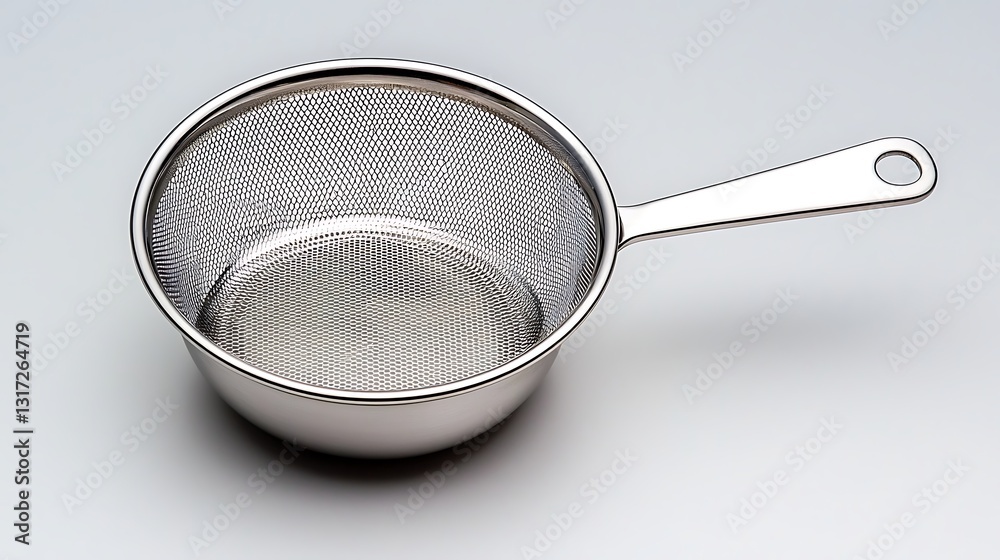 Stainless Steel Kitchen Strainer with Handle for Cooking and Food Preparation Tasks Stainless Steel Kitchen Strainer with Handle for Cooking and Food Preparation Tasks