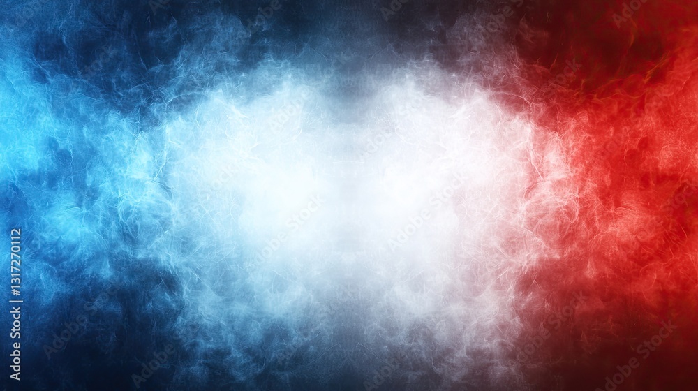 Fototapeta premium Blue and red smoke swirls, abstract background (5)