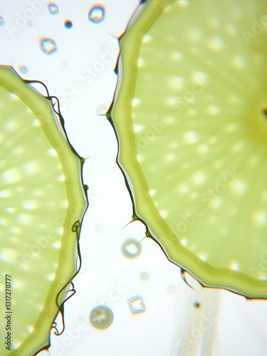 Microscopic view of plant cells, focusing on food and nutrition science.