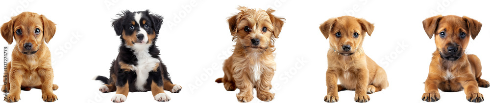 Puppy on transparent background collection set Puppy on transparent background collection set