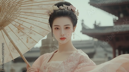 Elegant woman in traditional Chinese attire (1) photo