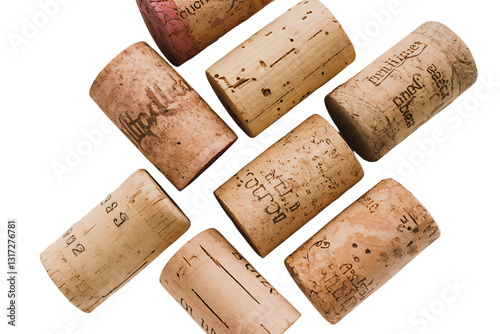 scattered collection of wine corks