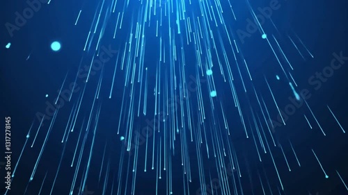 Blue Light Rays in a Dark Background Creating a Cosmic Effect