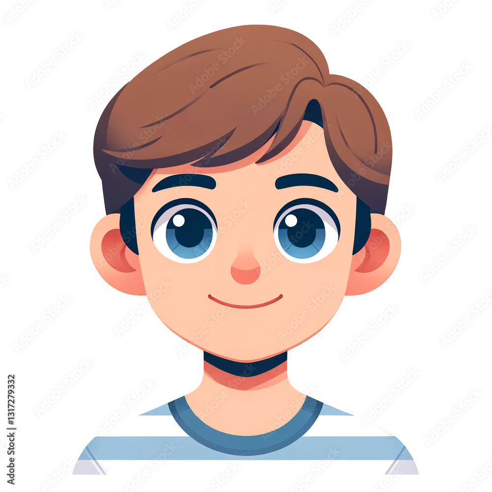 Smiling Boy – Cute Digital Portrait Illustration Smiling Boy – Cute Digital Portrait Illustration
