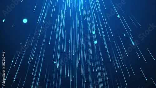 Blue Light Rays in a Dark Background Creating a Cosmic Effect