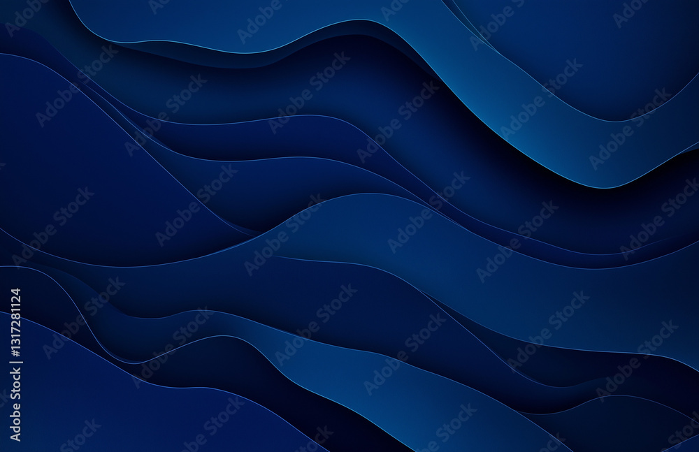 Obraz premium Dark Blue Gradient Background – High-Resolution Solid Color for Professional Designs and Digital Projects