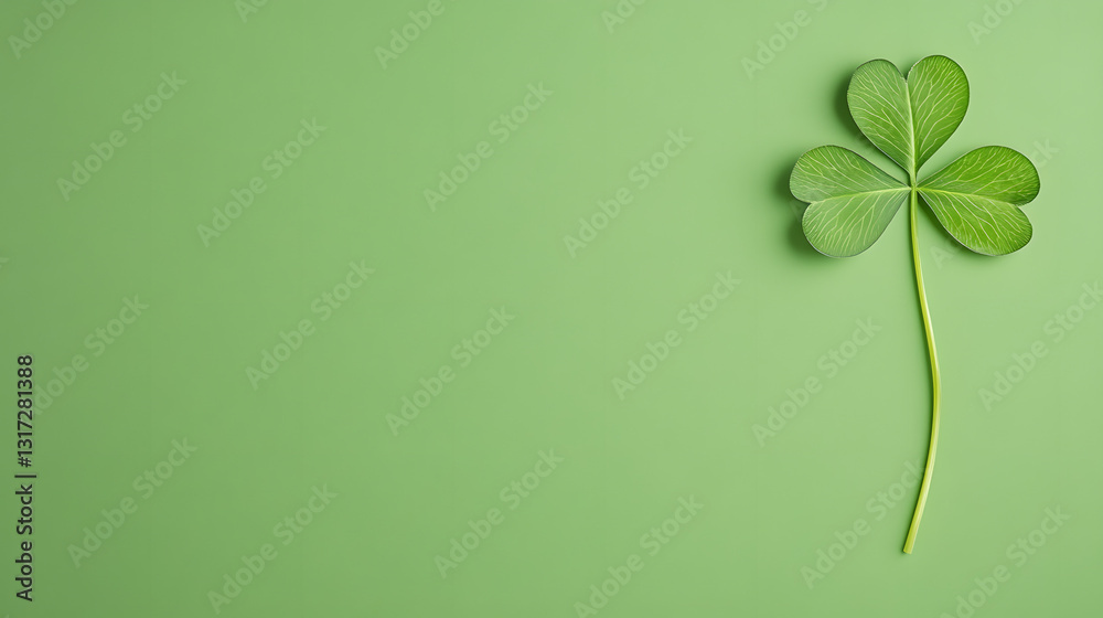 A clean emerald green background with a single realistic four-leaf clover, symbolizing luck and prosperity.
A clean emerald green background with a single realistic four-leaf clover, symbolizing luck and prosperity.