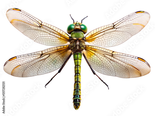 dragonfly close up isolated on transparent background