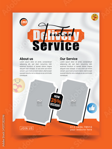 Print ready flyer or poster template for Delivery Service, Fast Delivery , Parcel Courier service delivery