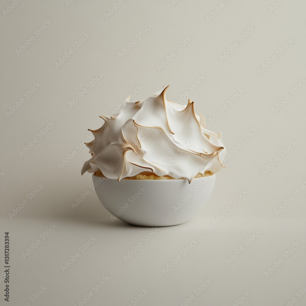 Aerial composition of a beautifully decorated lemon tart with whipped cream and garnish on a bright surface Aerial composition of a beautifully decorated lemon tart with whipped cream and garnish on a bright surface