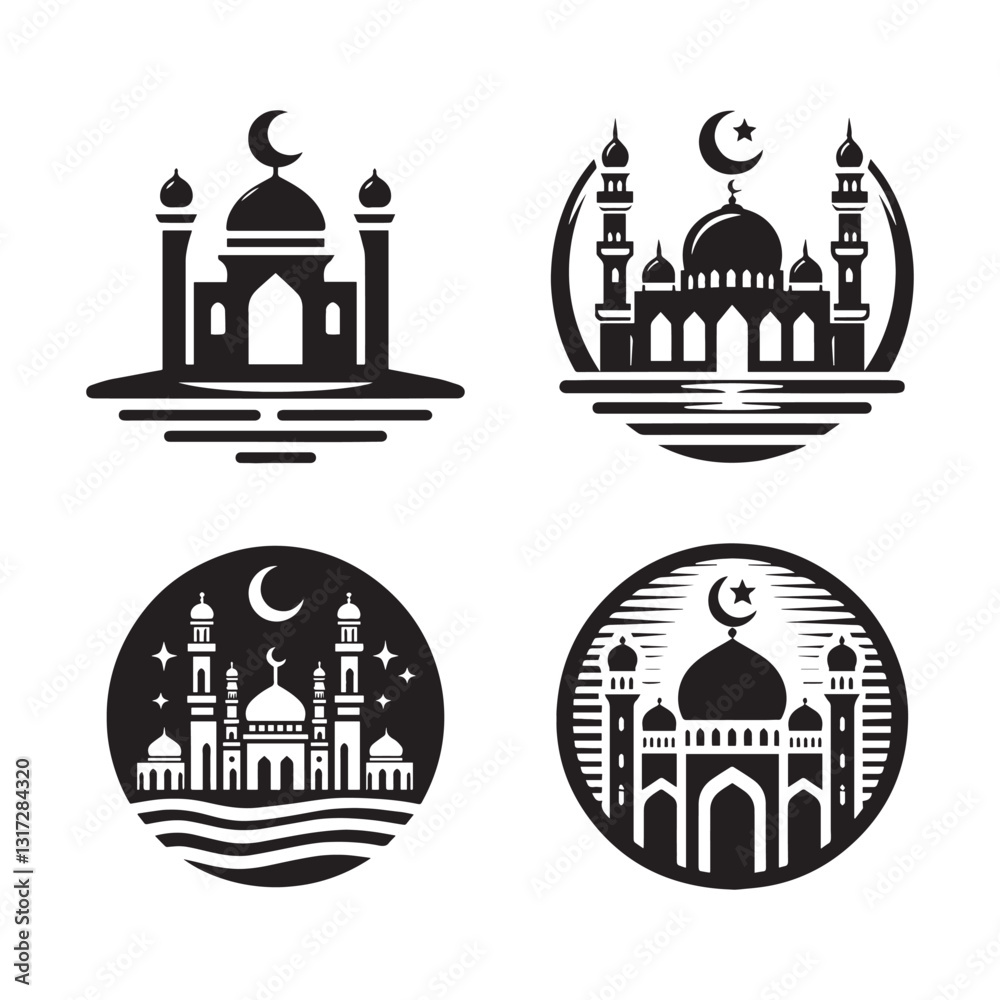 Stylish Modern Mosque Vector Illustration for High Quality Design Use Stylish Modern Mosque Vector Illustration for High Quality Design Use