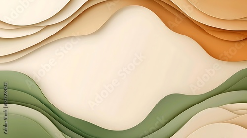 Abstract Layers of Soft Colors with Smooth Curves and Shadows for Elegant Background Design
